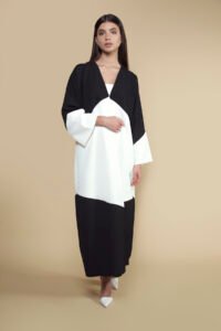 AW16 D-AS001 Two-tone micropleat abaya (1)