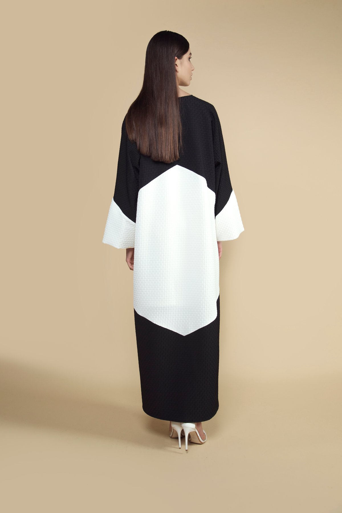 AW16 D-AS001 Two-tone micropleat abaya (2)