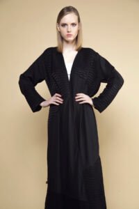 AW16 D-AS005 Crepe black abaya (2)