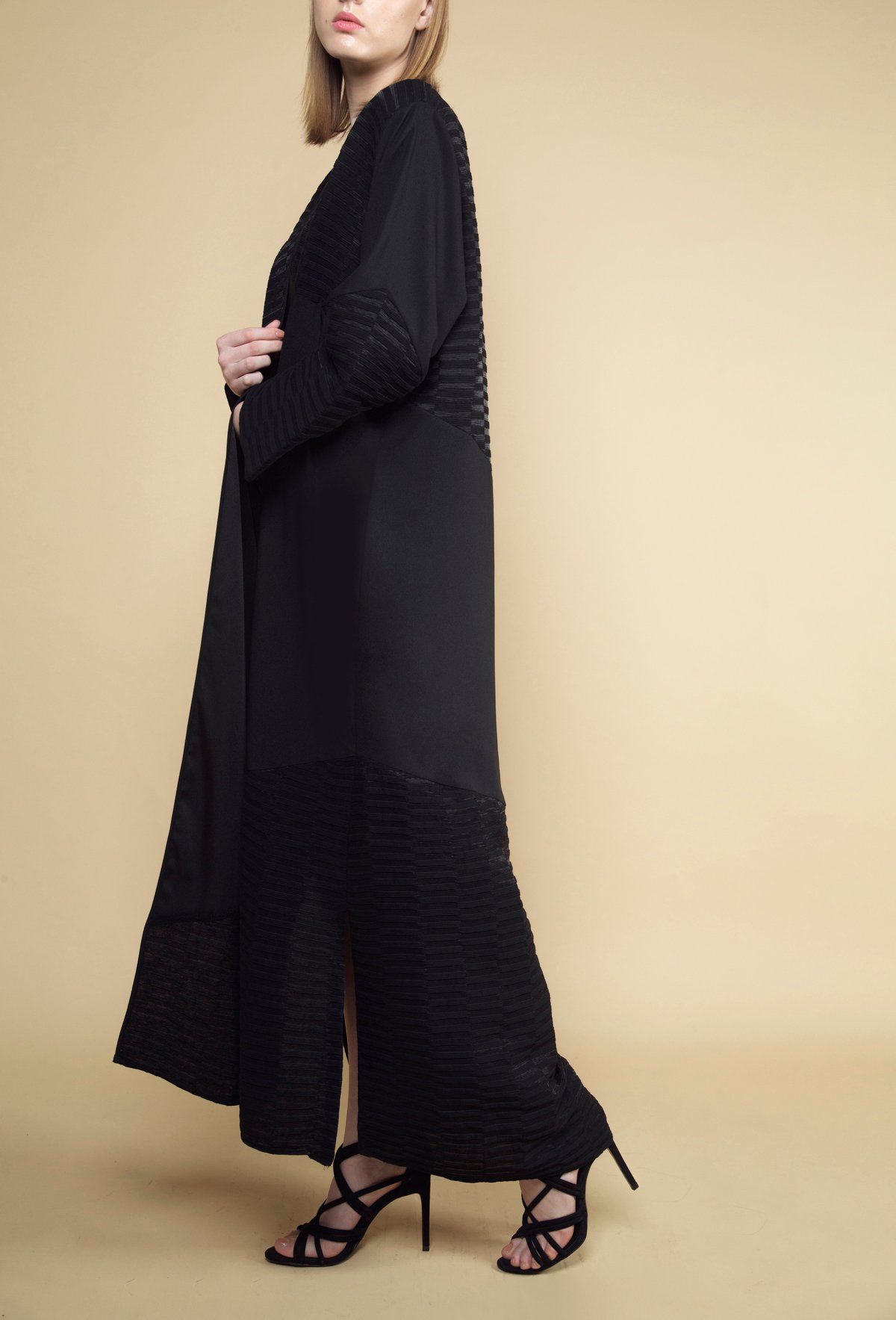 AW16 D-AS005 Crepe black abaya (3)