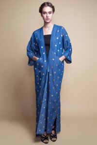 D-AS009 Polka dot denim abaya (1)