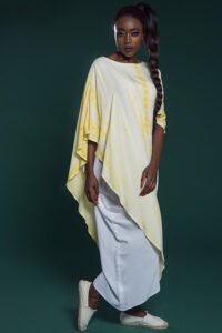 SS18 D-K012 Layered kaftan with batwing sleeves and draped silhouette (1)