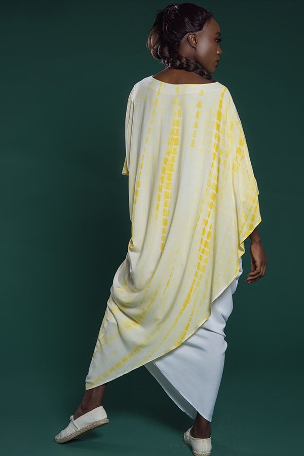 SS18 D-K012 Layered kaftan with batwing sleeves and draped silhouette (4)